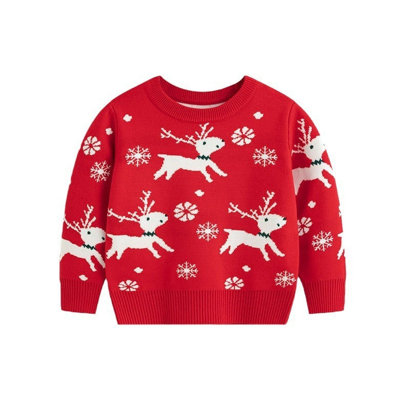 Wholesale Autumn/Winter Christmas Round Neck Knitted Baby Clothes